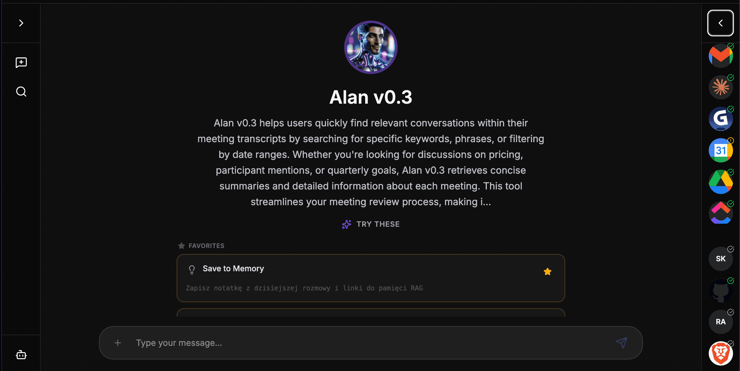 Alan v0.3 interface