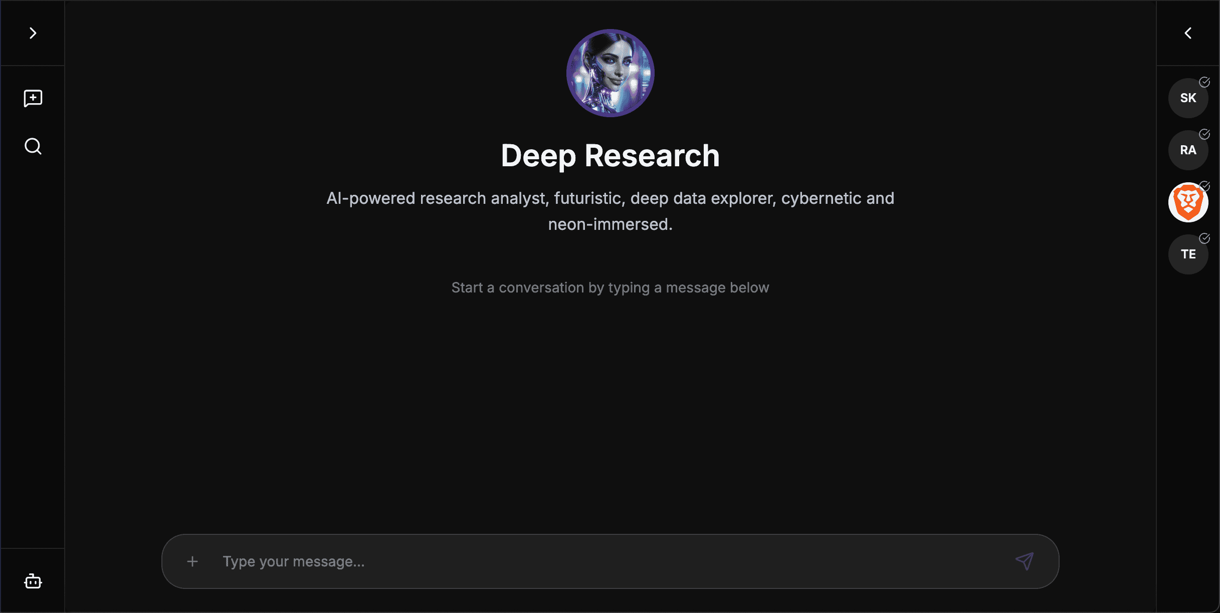Deep Research interface