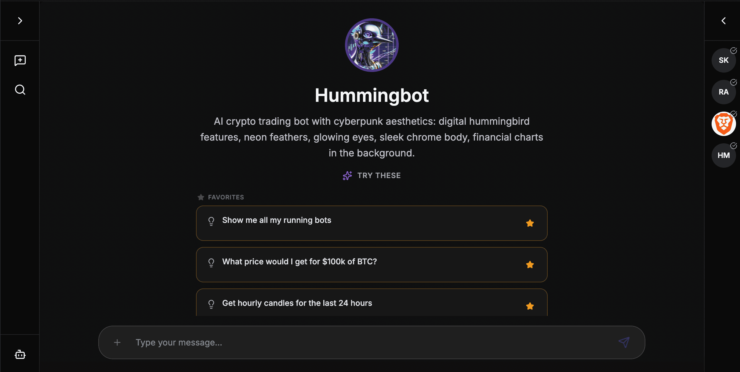 Hummingbot interface