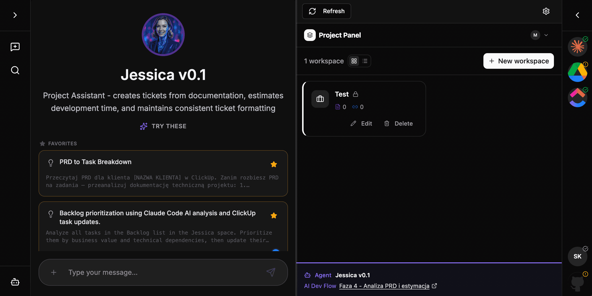 Jessica v0.1 interface