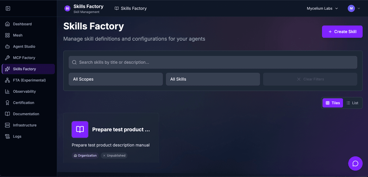 Skills Factory screenshot